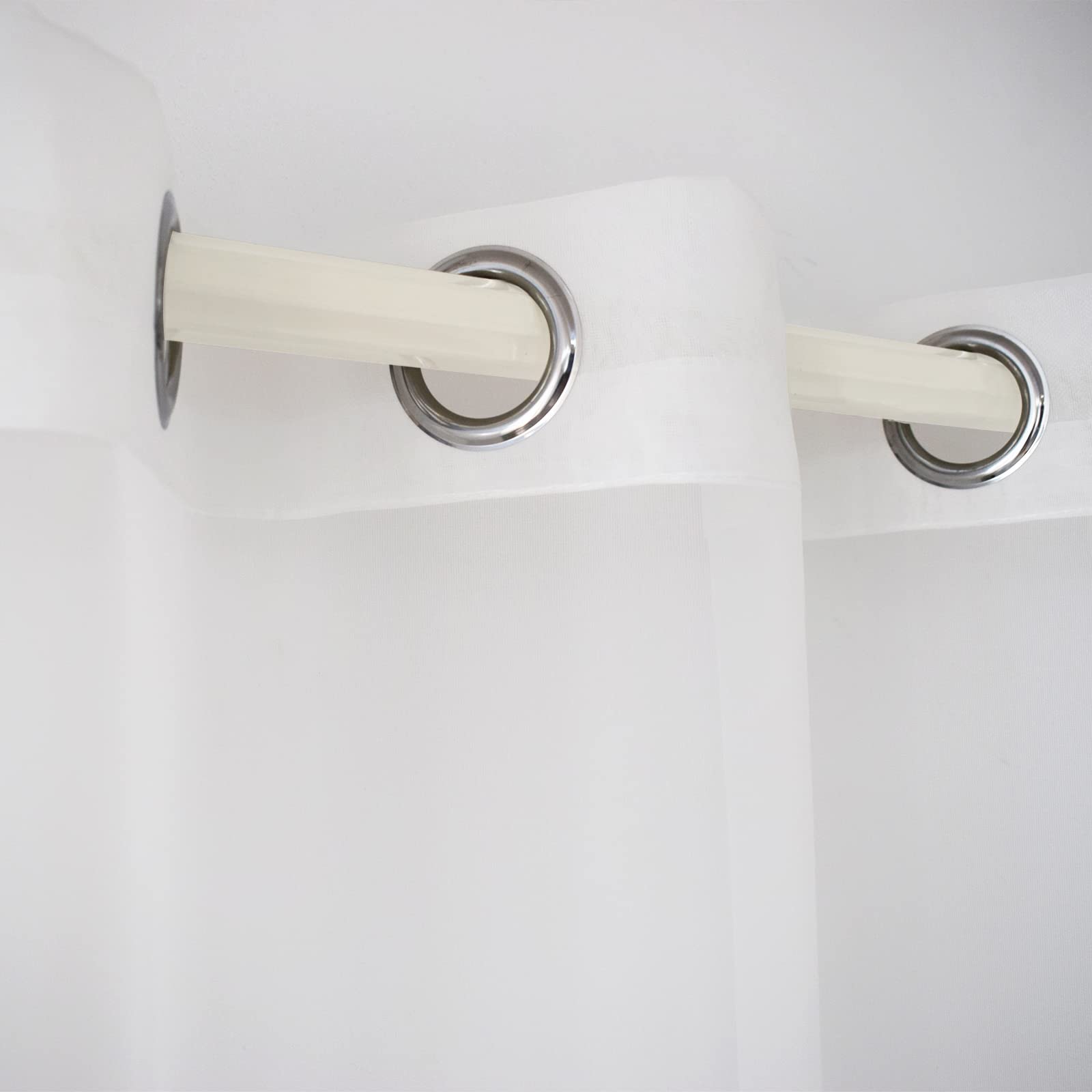 Cortinas transparentes impermeables para exteriores, 2 paneles (126 x 87 pulgadas), 320 x 220 cm (ancho x largo), cortinas de gasa para interiores y exteriores, para sala de estar, porche, pérgola,