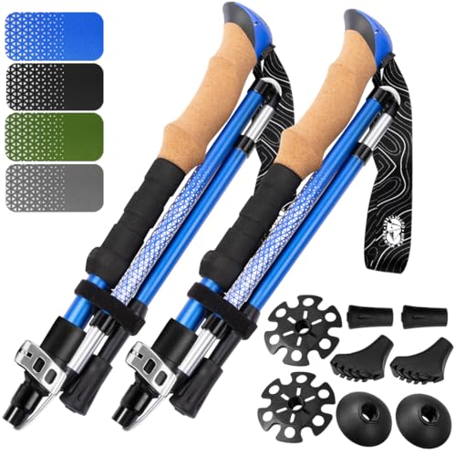 Bastones de senderismo plegables Hiker Hunger grandes en color azul para montaña