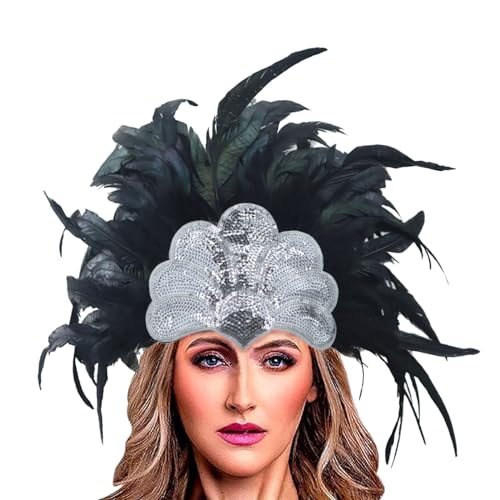 Sombreros de plumas para mujer accesorio diadema fiesta boda plata