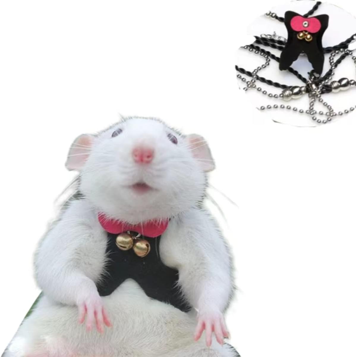 Chipmunk Traction Rope Strap Anti-Biting Chain Rope, Adjustable Vest, Small Animal Walking Harness with Lead Leash for Hamster Gerbil Rat Mouse Ferret Chinchilla (Brown)