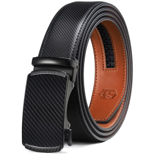Zitahli belt men - Ratchet Belts for Men Dress,Micro Adjustable Black Slide Belt,Trim To Fit 30