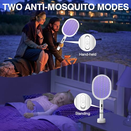 Electric Fly Swatter Racket 4000V 2 in1 Detachable Bug Zapper - image 3