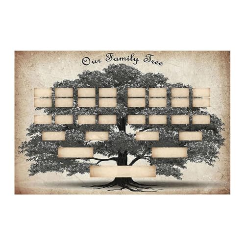 Póster de árbol genealógico, 6 generaciones, tabla de árbol genealógico para rellenar, 15.60 x 23.40 pulgadas, gráficos personalizados de Anc, genealogía en pulgadas rellenable