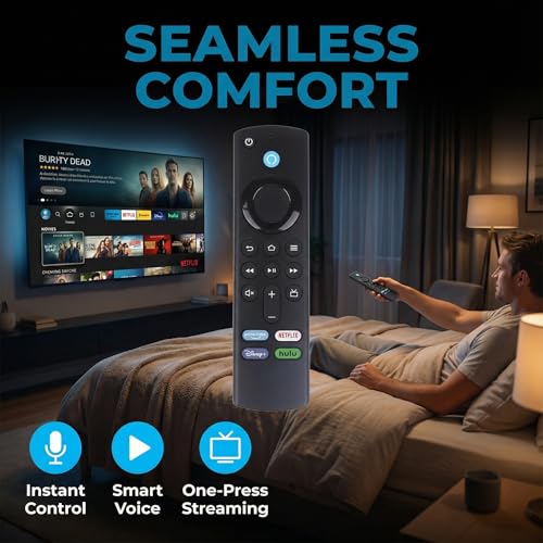 Image of Replacement Voice Remote Fit for Insignia NS-24F201NA23,NS-32F201NA23,NS-42F201NA23,NS-43F301NA25,Compatible with AMZ Fire Series,Toshiba,Pioneer,Echo-Show 15 inch to 21 inch (Island is accessible)