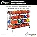 Champion Sports Double Wide Four Tier Basketball Storage Rack Cart with Locking Swivel Caster Wheels, 48 Ball Capacity (Chrome)