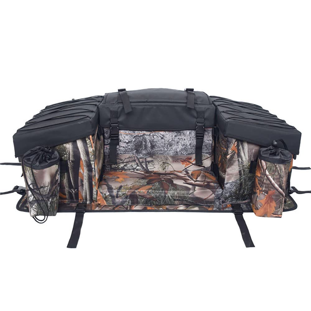 IDOEASE Camouflage ATV Rear Rack Bag, Water-Resistant ATV Seat Bag ATV Padded Storage Bag