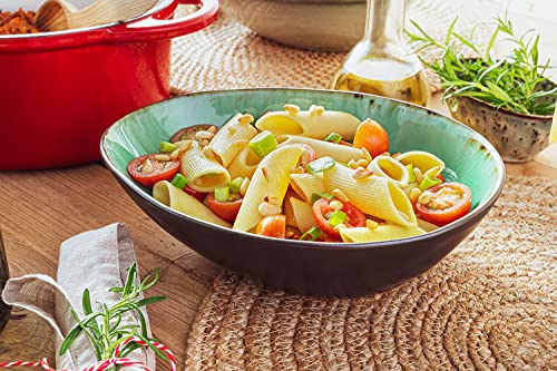 Sänger | Pasta Bowl Set Palm Beach - 4-Piece Stoneware Dish Set – 40.58Oz Farmhouse Cereal Bowls - Expandable, Special And Family Dinner, Everyday And Outdoor Use - Dinner, Breakfast Bowl Set #TOP2