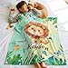 UCOTOO Custom Name Blankets Personalized Baby Blanket for Boys, Super Soft Throw Blanket for Boys Bedroom Decor, Customized 36 Cute Animals Design Birthday Gifts for Newborn Baby Boy Son Grandson