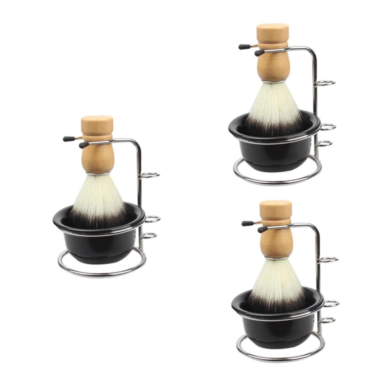 FRCOLOR 3sätze Rasierkit Mit Rasierpinsel Seifenschale Und Professionelles Bartpflege-set Für Perfekten Nassrasur- Für Zu Besonderen Anlässen