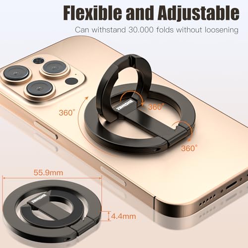 Image of Magnetic Phone Ring for MagSafe Grip [Dual-Sided Magnetic] [Super Magnet] [Magnet Phone Stand Grip Compatible with Car Mounts] Mag Safe Accessory for iPhone 17 /16 /15 /14 /13 Pro Max Plus, Grey