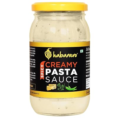 Habanero Creamy, Cheese and Spicy White Sauce for Pasta and Pizza | Cheesy Pizza Pasta Sauce Vegetarian Natural Ingredie