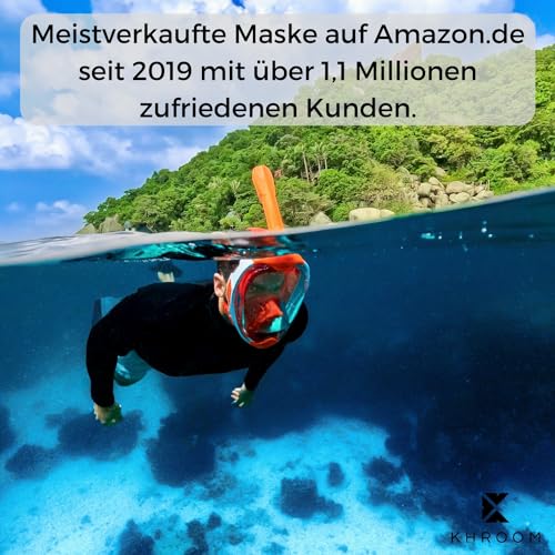 Taucherbrille Khroom Schnorchelmaske für Erwachsene und Kinder