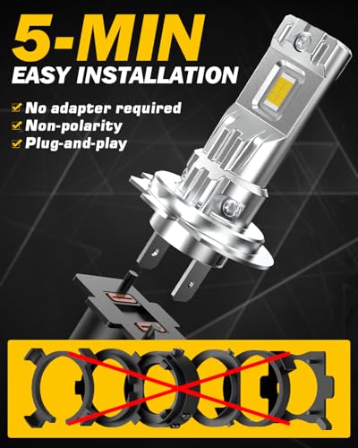 Bombillas H7 LED 100W con 600% de Luminosidad y Luz Blanco Frío 4