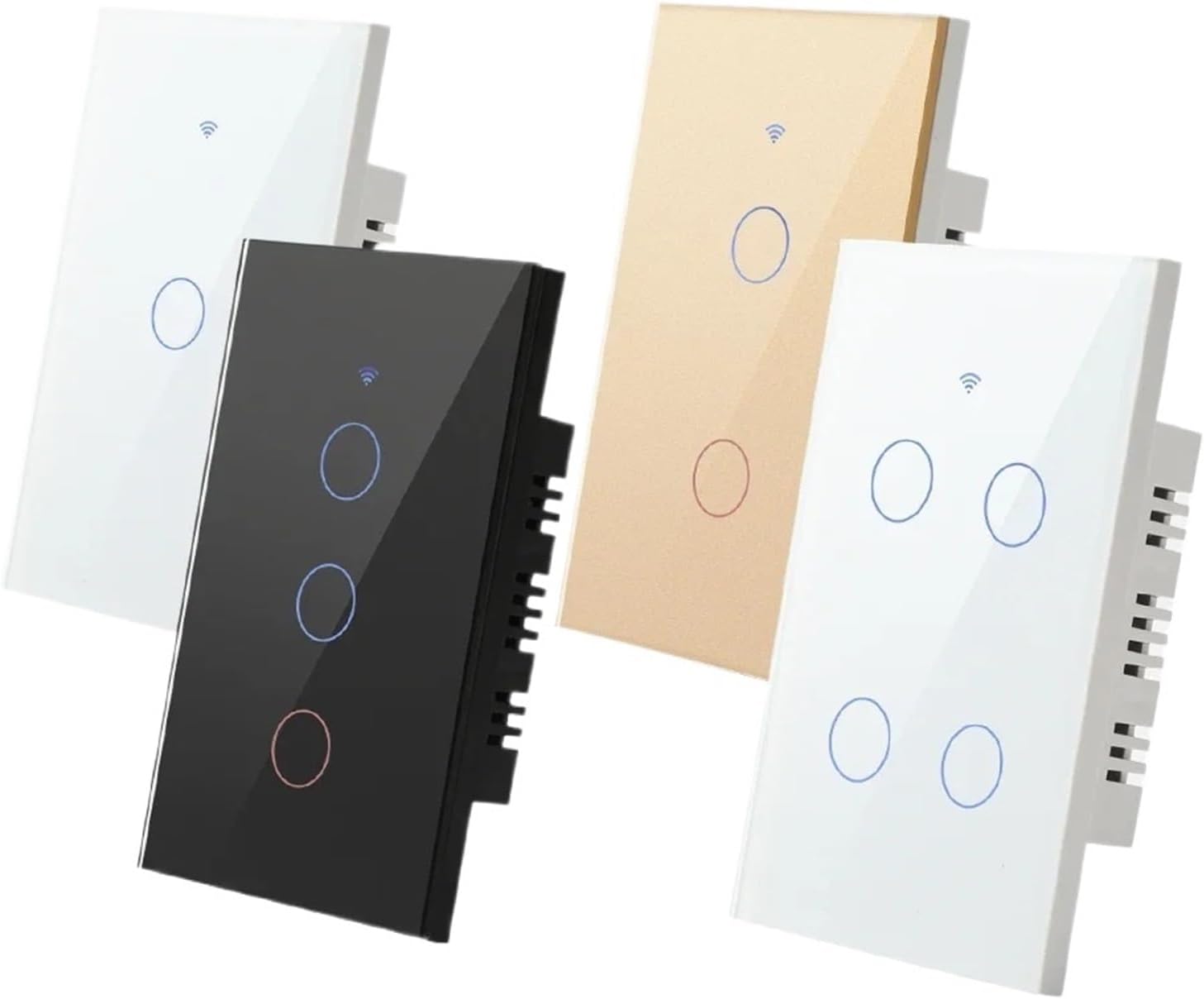 2 Way Smart Remote Control Wall Light Touch Switch(White,1-Gang_Live NO Neutral 220V)