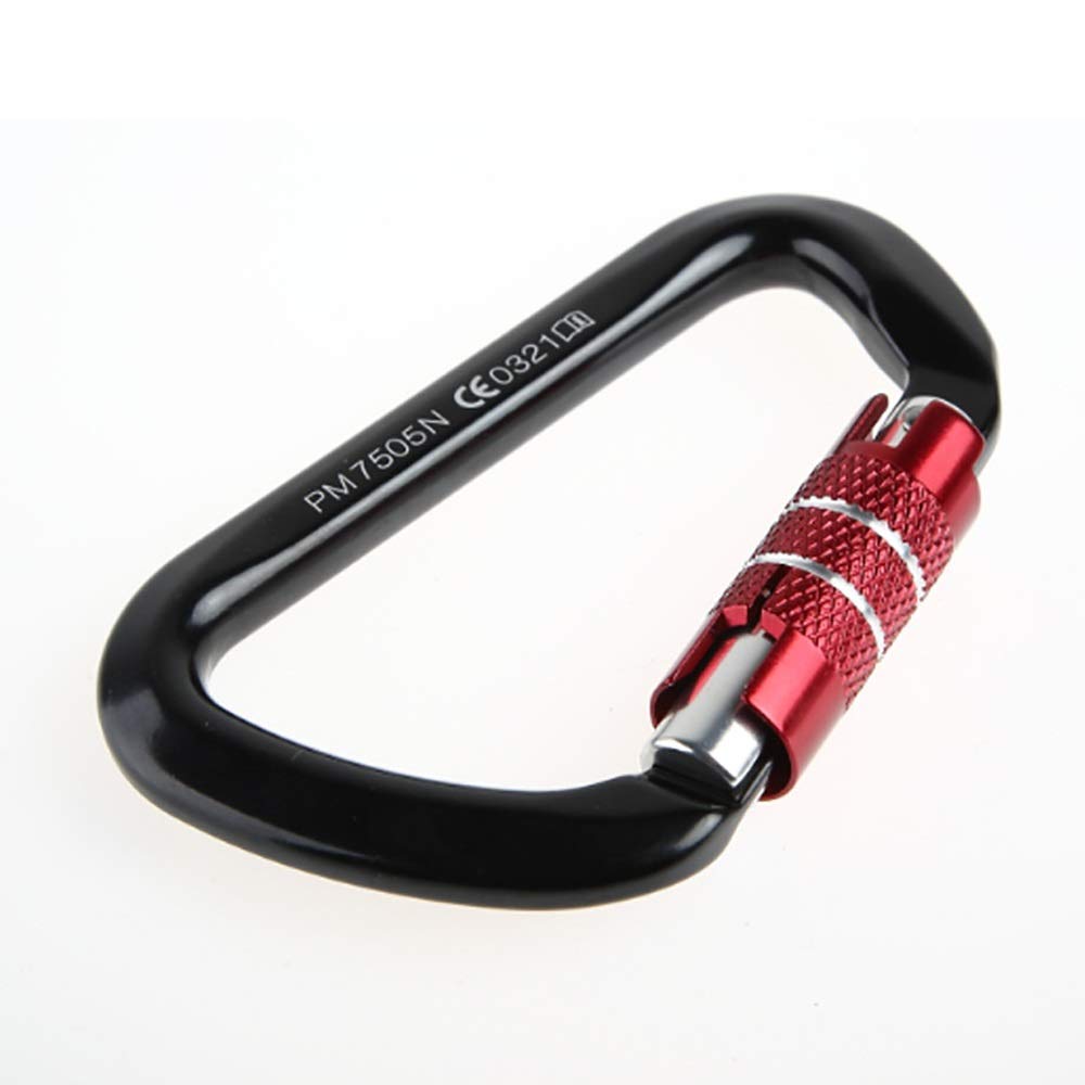 Moschettone Grande, Gancio a Clip 2 Pezzi moschettone Automatico Grande, moschettone Grande Ultraleggero in Alluminio a Clip 26kn, Super Resistente (Nero, 112x73 mm)