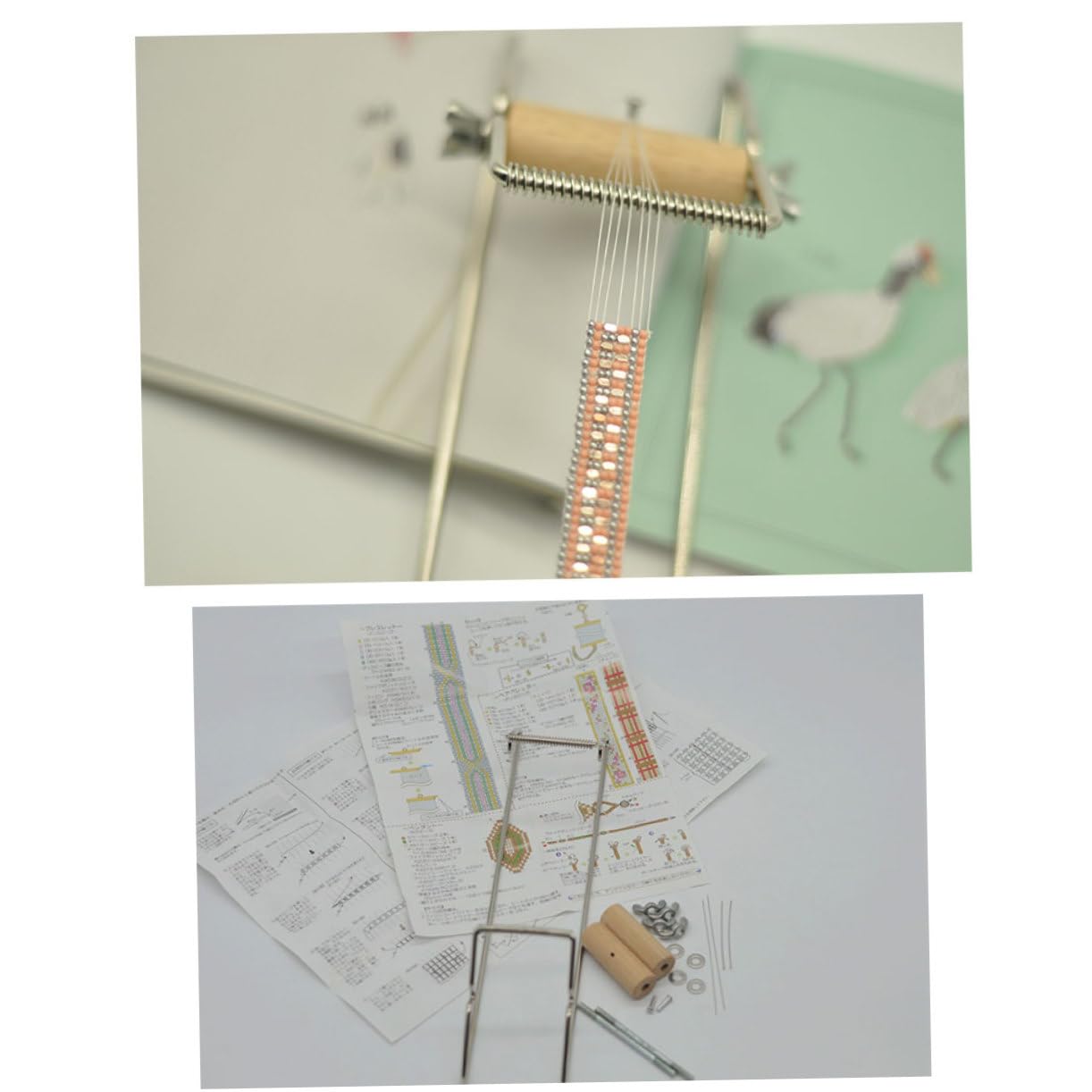 OSALADI Telar para Abalorios de Metal y de Tejer Pulseras para Principiantes Accesorios de Bricolaje para Creación de Joyería
