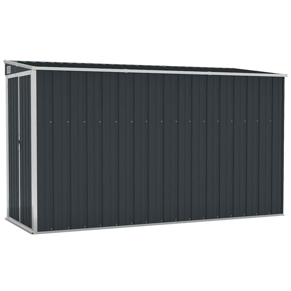 Antracite ścienne domek ogrodowy 118 x 288 x 178 cm stal ocynkowana