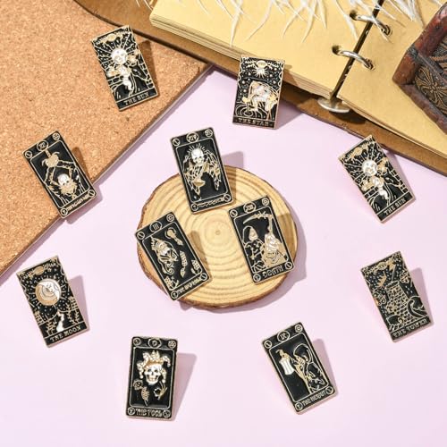 Image of Airssory Mixed Styles Bee Flower Tarot Ribbon Travel Theme Alloy Brooches Pins for DIY Clothes Backpack Hats Jackets Craft