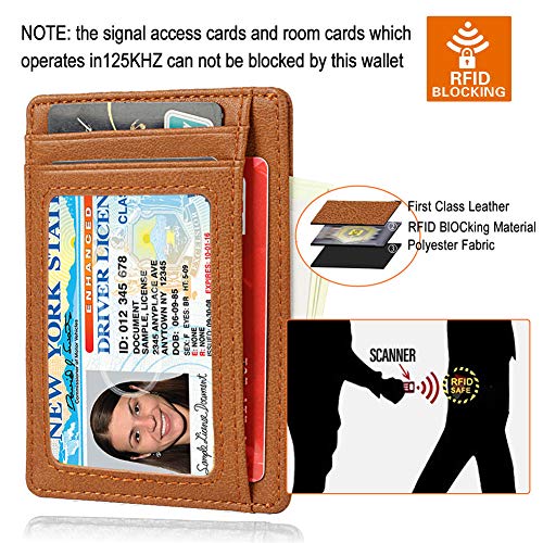 Image of GH GOLD HORSE Slim RFID Blocking Card Holder Minimalist Leather Front Pocket Wallet for Women | Slim