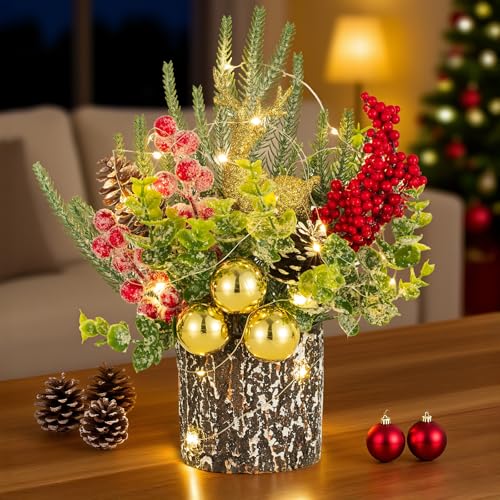 BLOSMON Weihnachtsbaum Klein Tischdeko Weihnachten: 31 cm Mini Tisch...