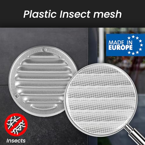 Image of Repa Market 5 Inch (Opening) Galvanized Steel Air Vent Cover, Louver Air Vent Covers w /Mesh, Wall Ceiling Vent, Dryer Vent Cover, HVAC Register Vent Cover, Shed Vent, Ac Vent Cover
