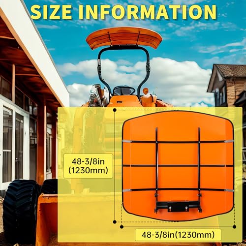 Image of ECOTRIC Tractor Canopy Top for ROPS 48-3 /8 inch X 48-3 /8 inch - Orange Rops Canopy