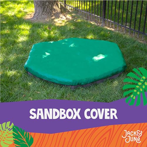 Jack and June Hexagonal Sandbox Cover - Designed to Protect Sandbox Toys and Sand, Easy to Store, Waterproof Design - Thumbnail 2