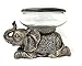 The Nifty Nook New Good Luck Decorative Gold Antiqued Elephant Glass Bowl,Terrarium or Candle Holder with Color Gift Box