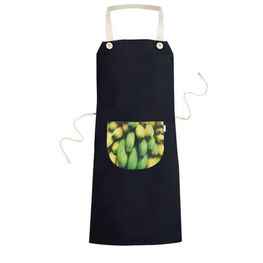 Tablier banane jaune et noir réglable avec poche centrale pour cuisine