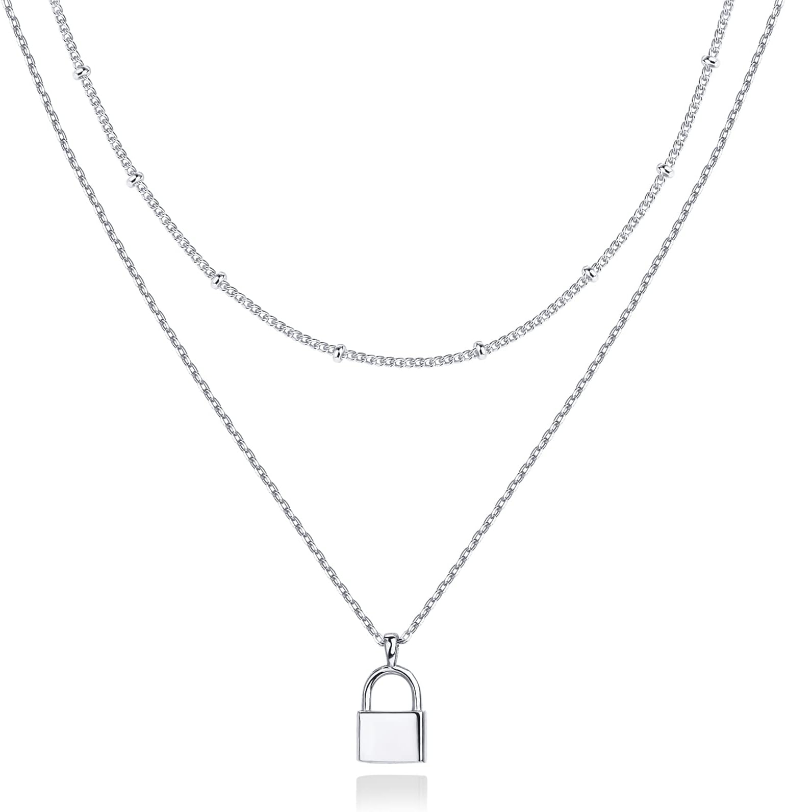 14K Gold Plated Layering Necklaces | Stylish Minimalist Design Pendant Necklaces | Butterfly, Heart, Lock, Evil Eye, Coin, Lightning Bolt, Circle, Cross Pendants for Women - Valentines Day Trendy Jewelry