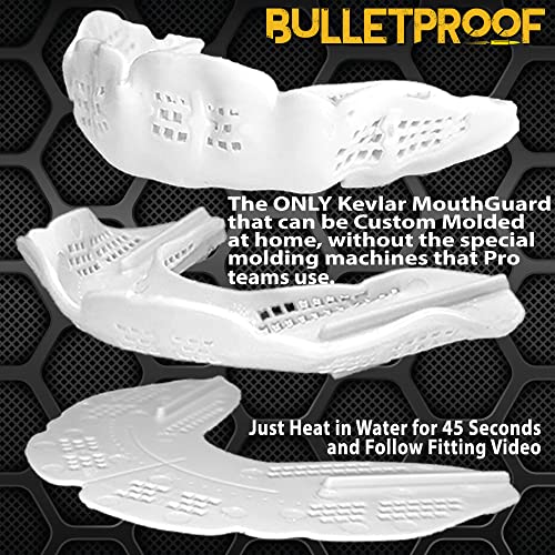 Bulletproof With Kevlar: World’s Most Breathable, Comfortable Mouthguard Is 3X Stronger! Thinnest Mouth Guard Sports Football Lacrosse Wrestling Hockey Men Women Girls Kids Youth Adult Boxing Mma Etc #TOP2
