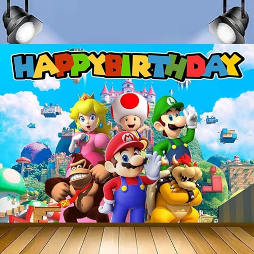 Cartoon Birthday Party Backdrop 5x3.3ft Birthday Decorations and Party Decorations Cartoon Photo Booth Props for Party Celebrations