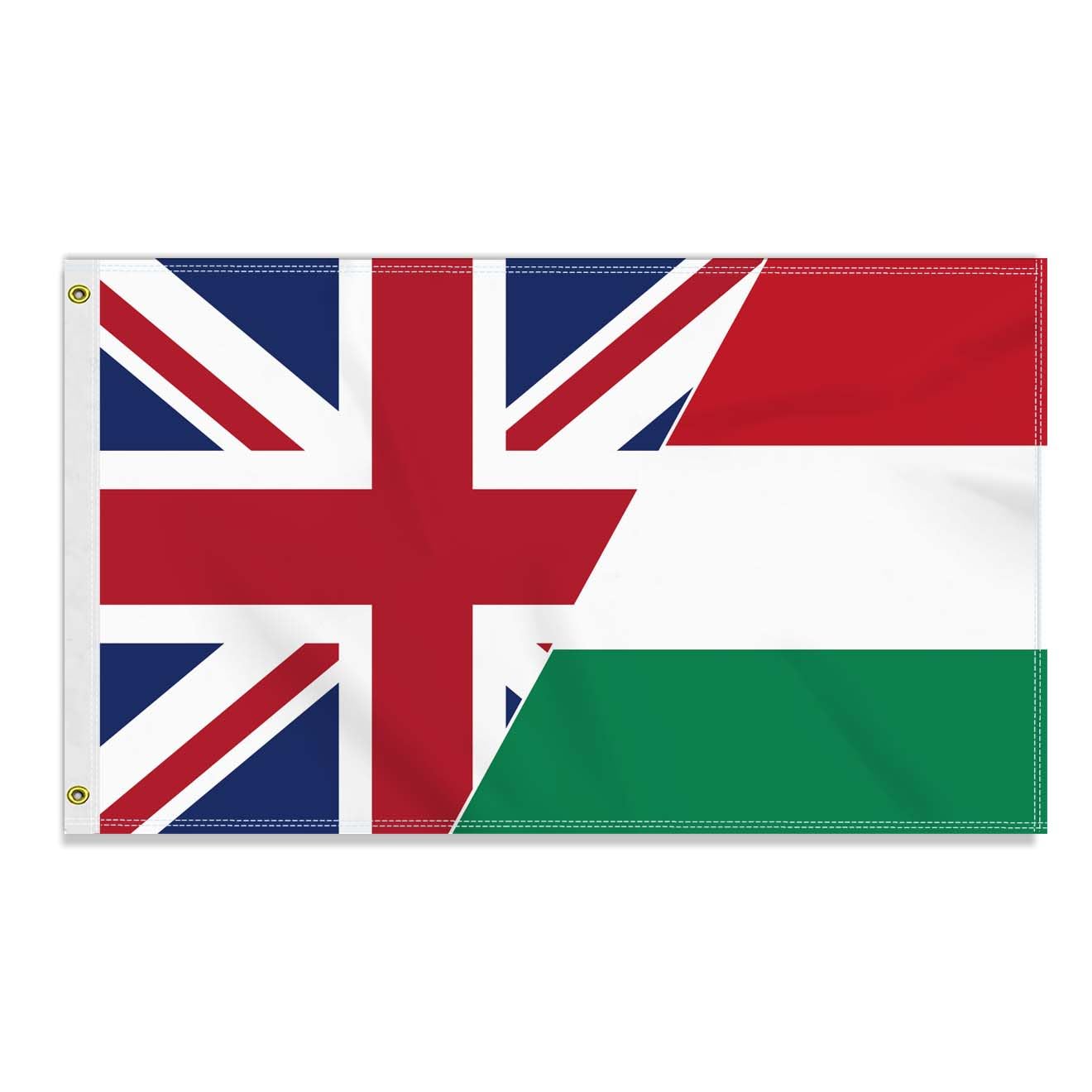 3×5 FT Hungary British Friendship Flag, Large 90×150 CM 150D Hungarian Outdoor Banner,Decor Garden With Brass Gromment