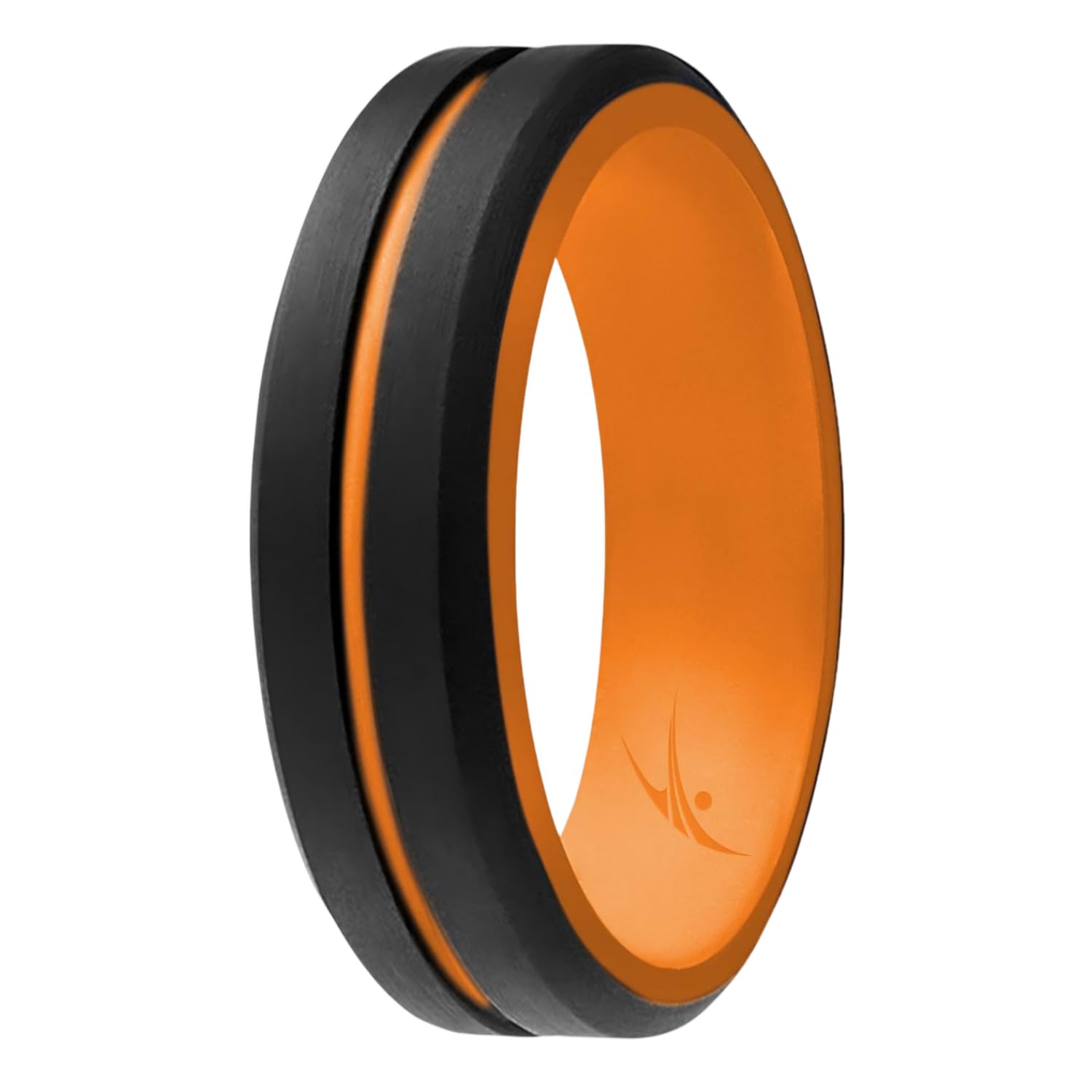 ROQ Men's Silicone Rings - Mens Silicone Wedding Band & Rubber Engagement Ring for Men - Breathable Comfort Fit Silicone Rings for Him - Engraved Middle Line - Singles, Duos, Multipacks & Multi Colors