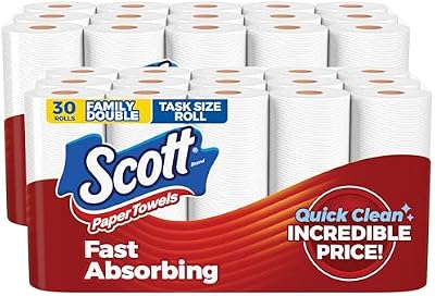 Scott Paper Towels, Task Size, 30 Family Double Rolls (119 Sheets Per Roll)