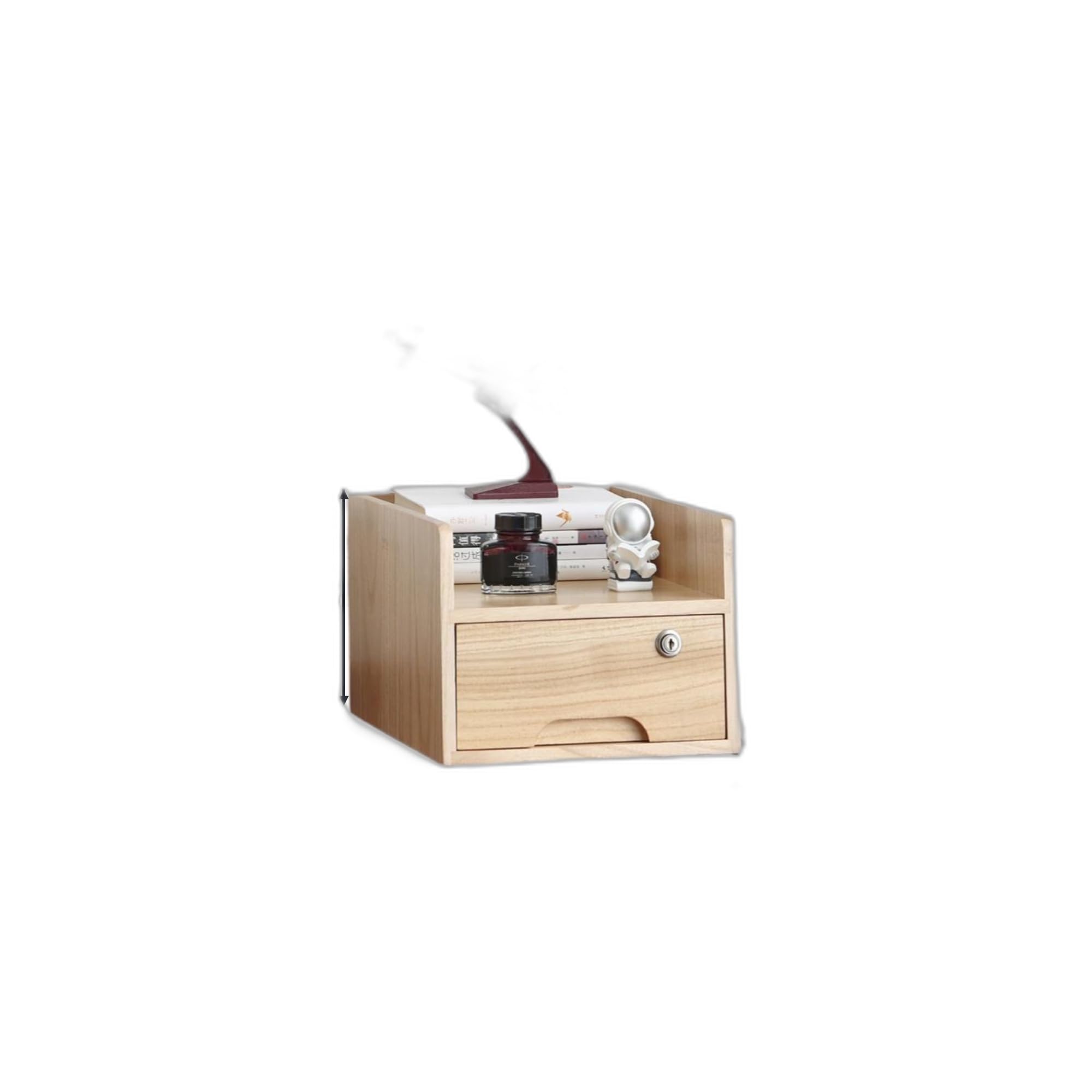 Enakshi Sturdy Wood Desktop Organizer, Lockable Multitier Storage Cabinet, Drawer Chest Wood Color 1 Layer-image-25