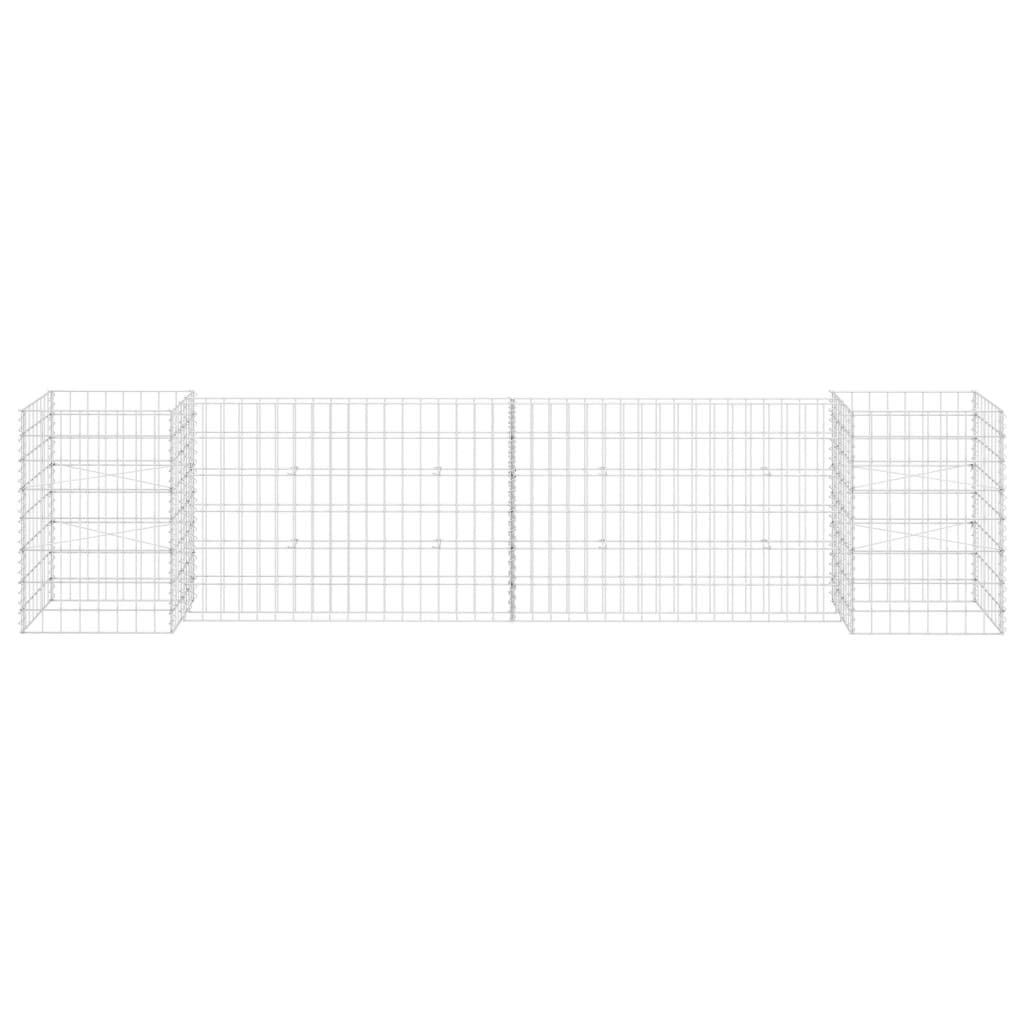 homiuse 260x40x60 CM Clôture Jardin extérieur Mur en Gabion jardinière Cla ´Tures Da ©Coratives Claustra extérieur décoration Jardin pour Les Zones Commerciales Et RéSidentielles Sûr Et Elégant