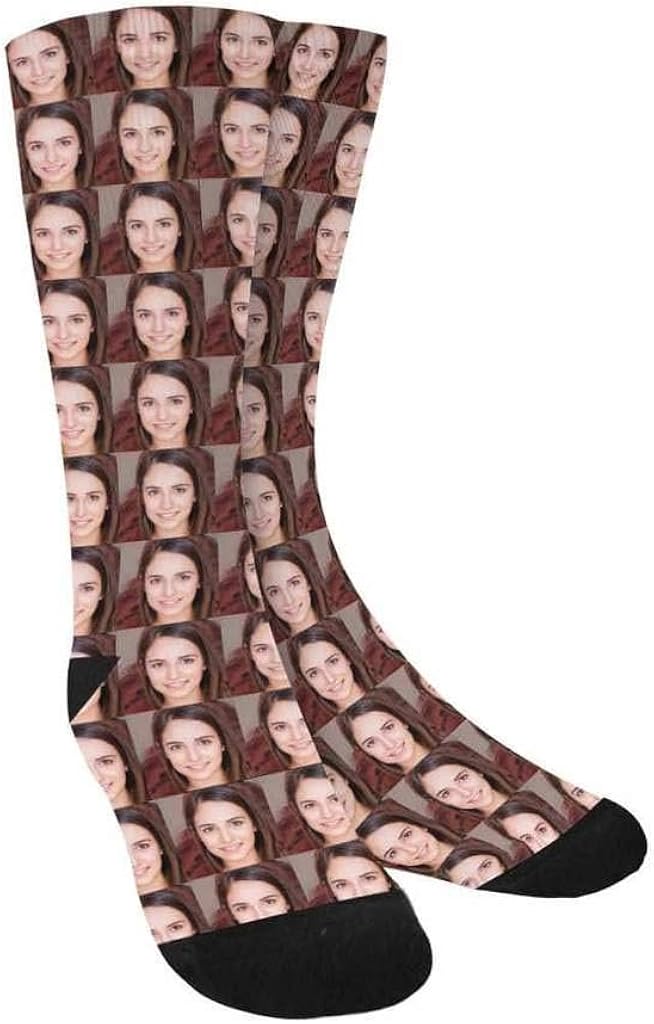 Personalised Socks, Custom Print Name Socks Unisex Crew Socks with Your Name Funny Gifts for Men