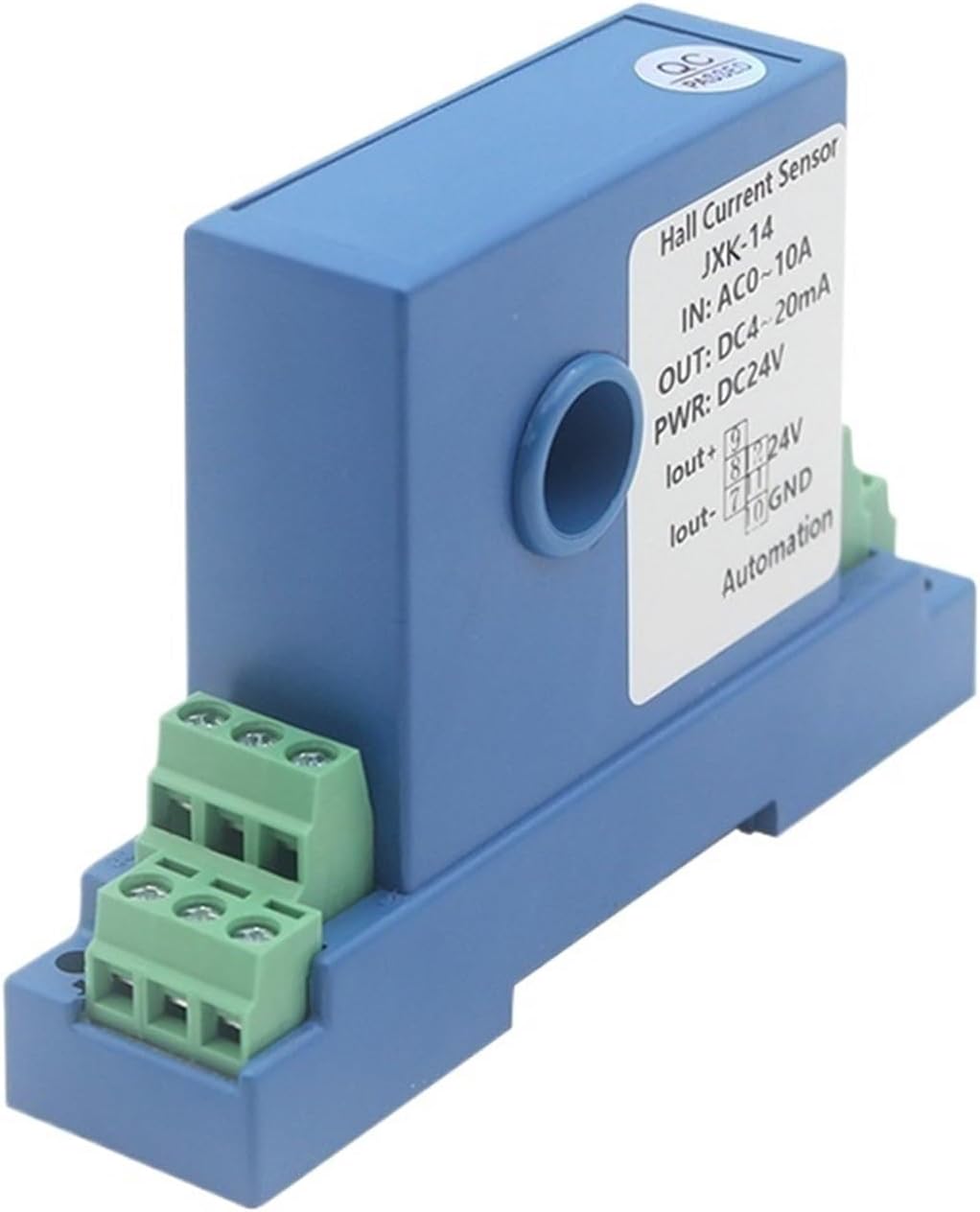 Split Core Current Sensor DC 10A 20A 30A 50A 100A 150A Input 0-10V 4-20mA Analog Signal Converter Current Transmitter(1-5V DC Output,0-20A_8MM_DC12V)