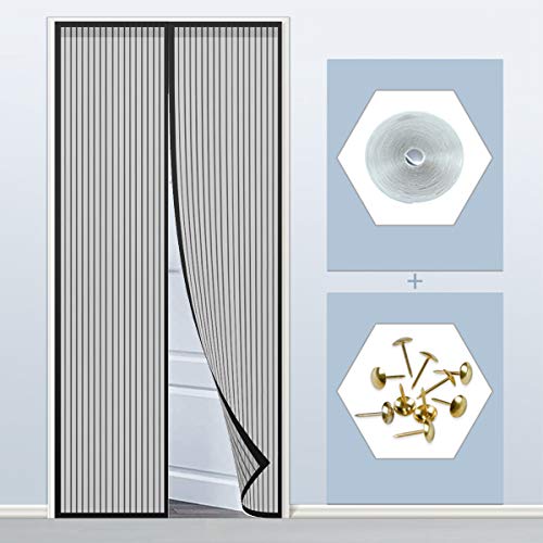 THAIKER Magnetic Screen Door Curtain, 80x240cm(31x94inch) Heavy Duty Mesh Curtain Screen Mesh Curtain