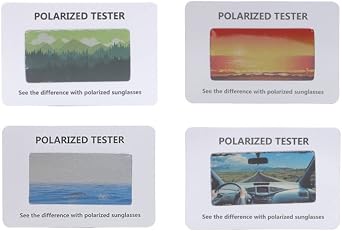 4 PCS Polarized Glasses Test Card,Polarization Sunglasses Tester, Polarized Glasses Check Paper Accessories