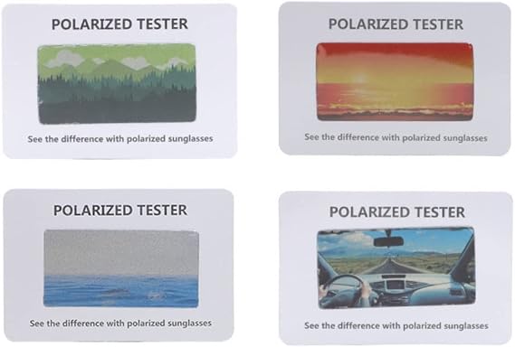 4 PCS Polarized Glasses Test Card,Polarization Sunglasses Tester, Polarized Glasses Check Paper Accessories