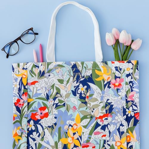Image of kate spade new york Canvas Tote Bag for Women, Cute Tote Bag for Work or Teacher, Canvas Beach Bag, Book Tote with Pocket