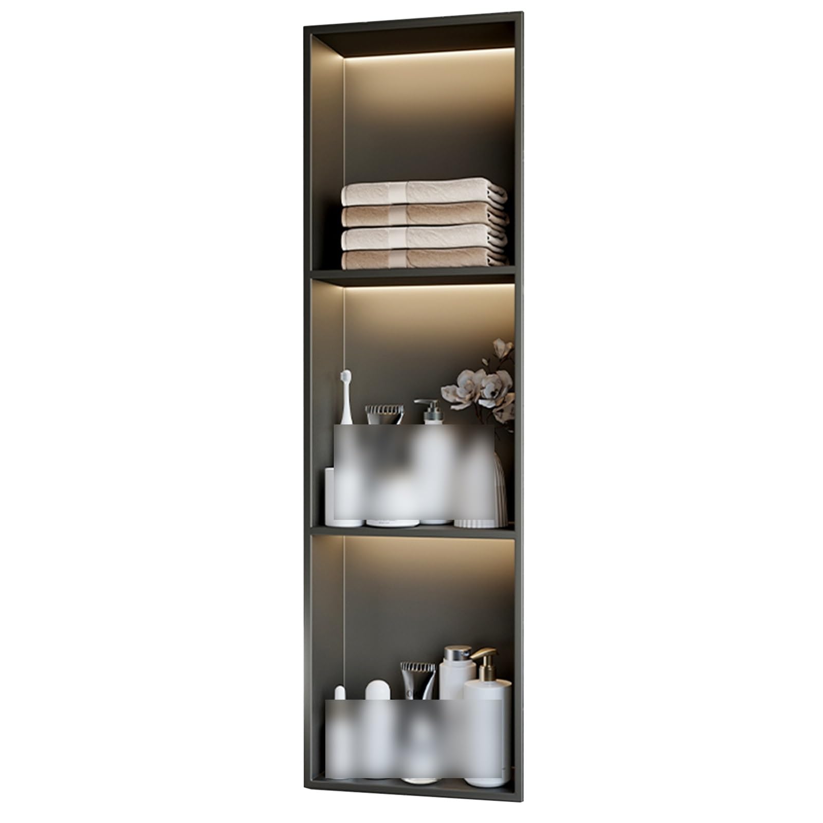 QUSYZD Shower Niche, Stainless Steel Wet Room Alcove Recessed, Shampoo Cosmetic Toiletry Waterproof Shower Organiser, Home Bedroom Living Room Bathroom Shelves,Red-90x28x12.5CM/35.44x11.03x4.93in
