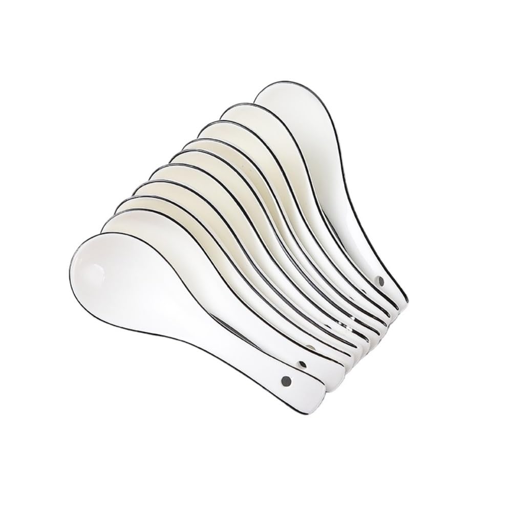cuchara para servir, Juego de 10 cucharas cerámica for el hogar, for servir en restaurantes