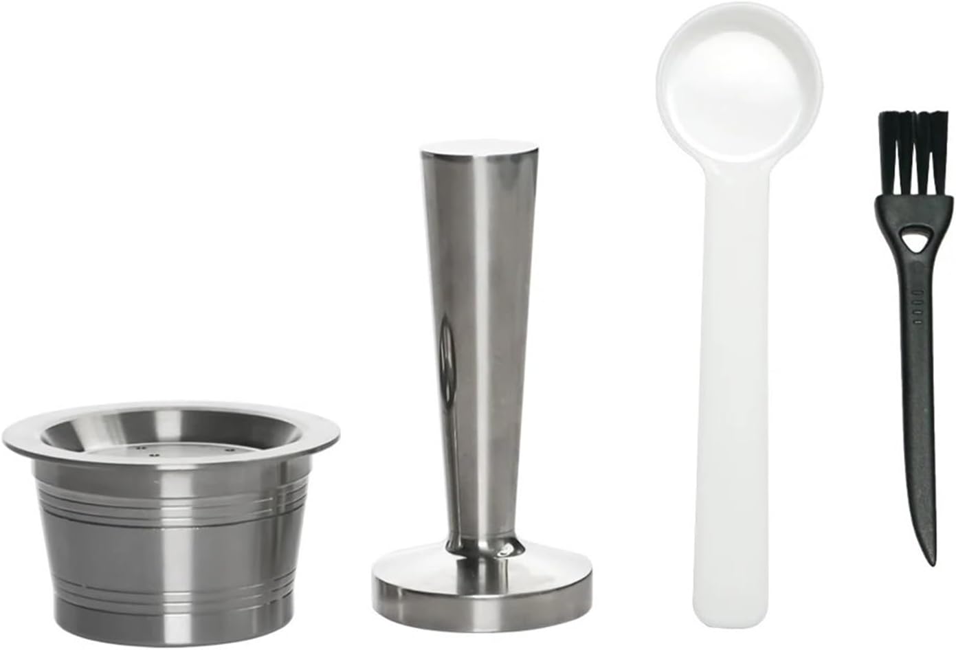 Refillable Coffee Capsule In Stainless Steel Reusable Pods，Compatible For K-fee Verismo，Compatible For Starbucks Verismo， ALDI Expresso Coffee Capsule(1PCS Pod and 1PCS Tamper)