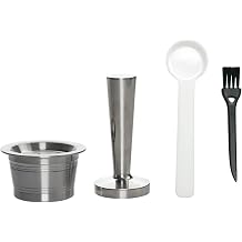 Compatible For K-fee Compatible For Starbucks Verismo Compatible For ALDI Expresso Capsule Refillable Coffee Capsule In Stainless Steel Reusable Pods1PCS Pod and 1PCS Tamper