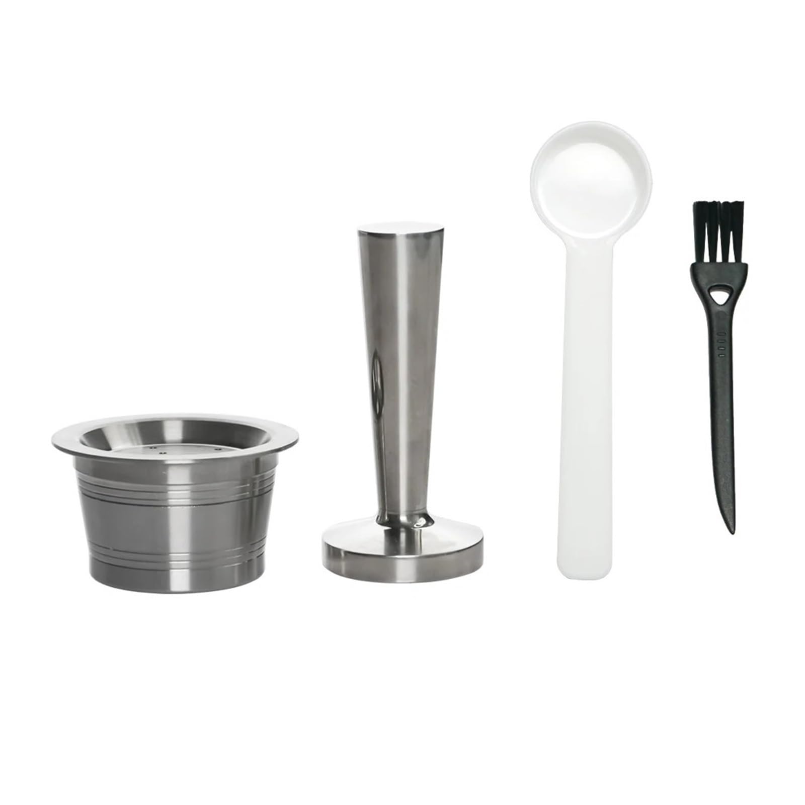 Compatible Con K-fee, Compatible Con Starbucks Verismo, Compatible Con Cápsulas De Espresso ALDI, Cápsulas De Café Rellenables En Cápsulas Reutilizables De Acero Inoxidable.(1PCS Pod and 1PCS Tamper)