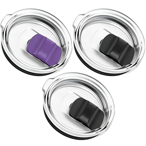 30 oz Tumbler Lid, Replacement Lids Compatible for YETI 30/32 oz Tumbler, 14 oz Mug and 35 oz Straw Mug, 3 Pack Travel Spill Proof Cup Lids Covers with Magnetic Slider Switch, BPA Free