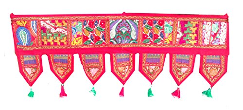 Rastogi Handicrafts - Cenefa para Colgar en la Puerta, diseño étnico, decoración del hogar, Estilo Vintage